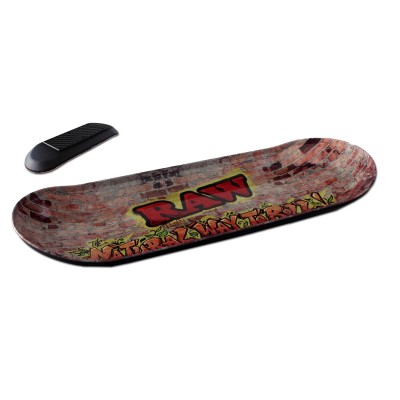 Raw Metal Skate Deck Rolling Tray Grafitti 3